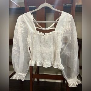 White Shear Long Sleeve top